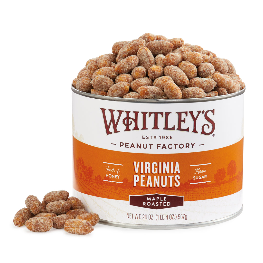 Case 12 - 20 oz. Tins Maple Roasted Virginia Peanuts