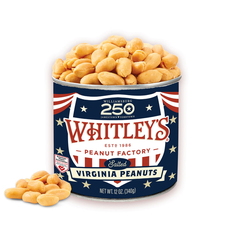 Case 12 - 12 oz. Tins America 250 Virginia Peanuts