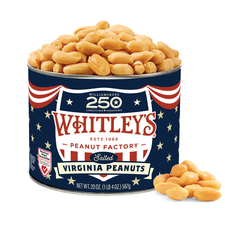 Case 12 - 20 oz. Tins America 250 Virginia Peanuts