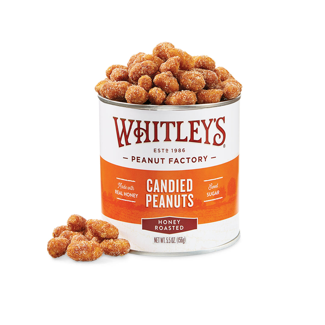 Case 20 - 5.5 oz. Tins Honey Roasted Virginia Peanuts