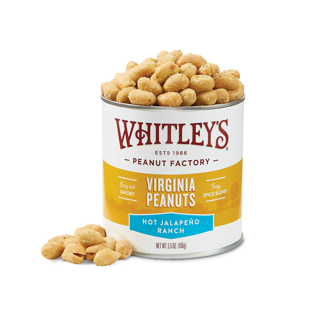 Case 20 - 5.5 oz. Tins Hot Jalape&ntilde;o Ranch Virginia Peanuts