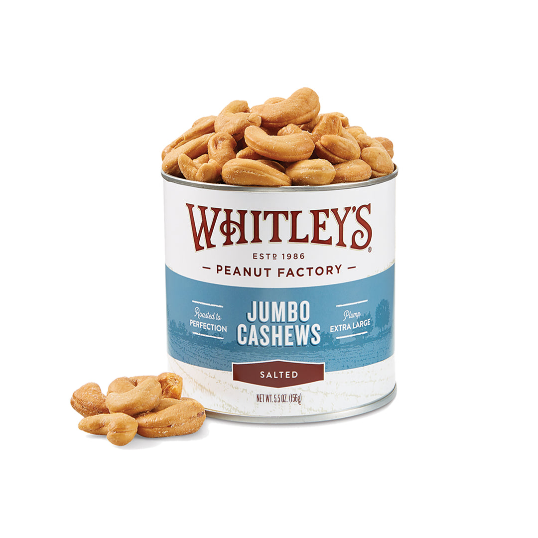Case 20 - 5.5 oz. Tins Salted Jumbo Cashews