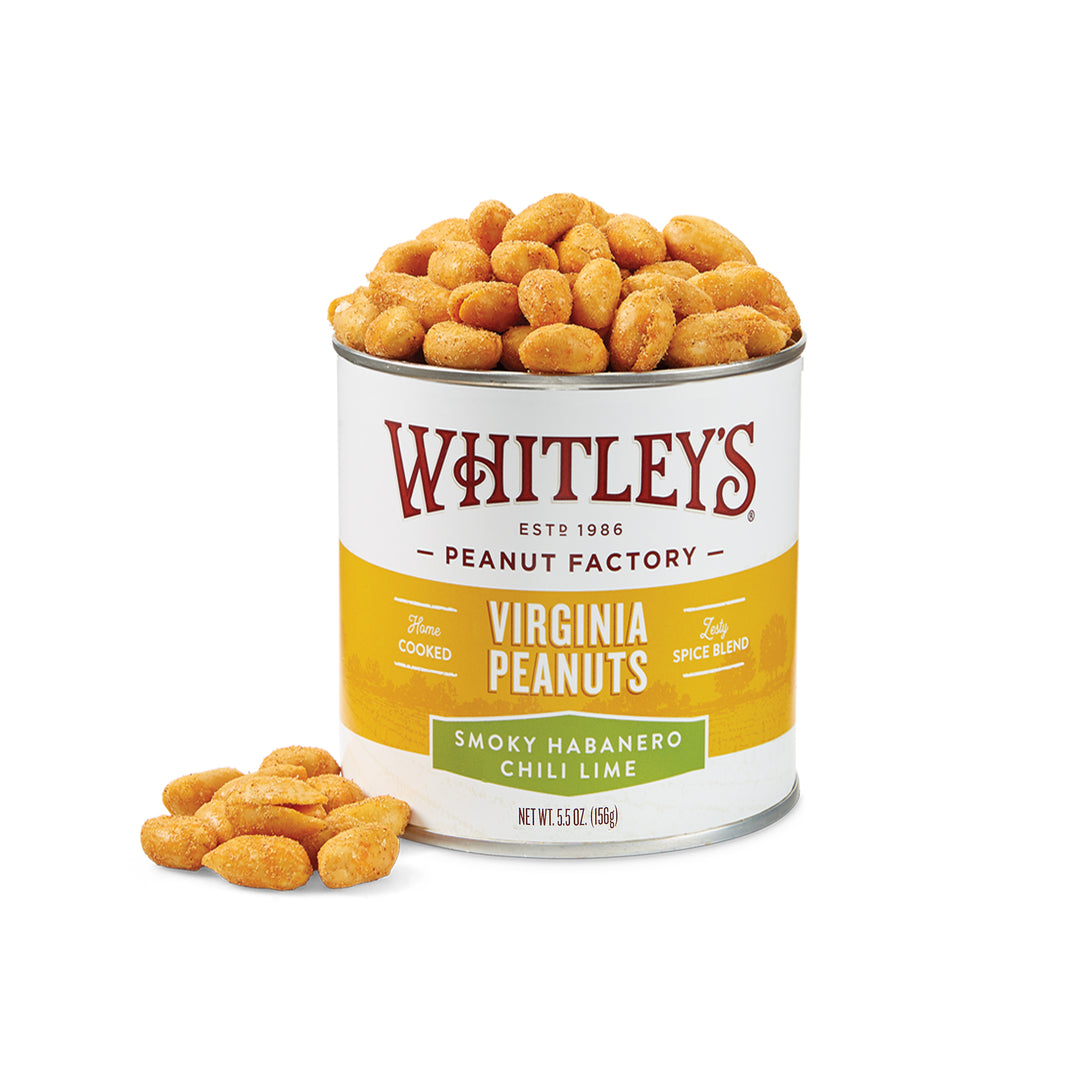 Case 20 - 5.5 oz. Tins Smoky Habanero Chili Lime Virginia Peanuts