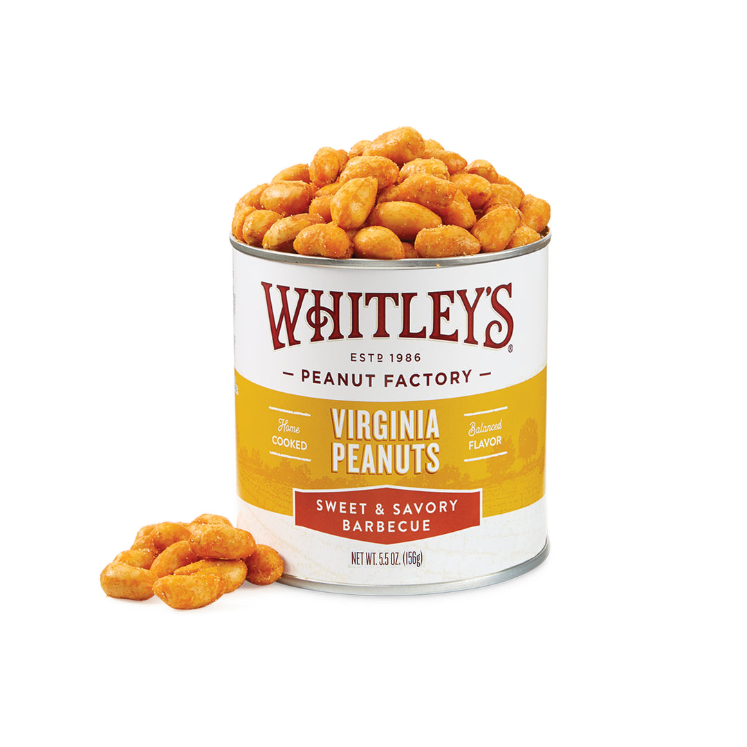Case 20 - 5.5 oz. Tins Sweet & Savory Barbecue Virginia Peanuts
