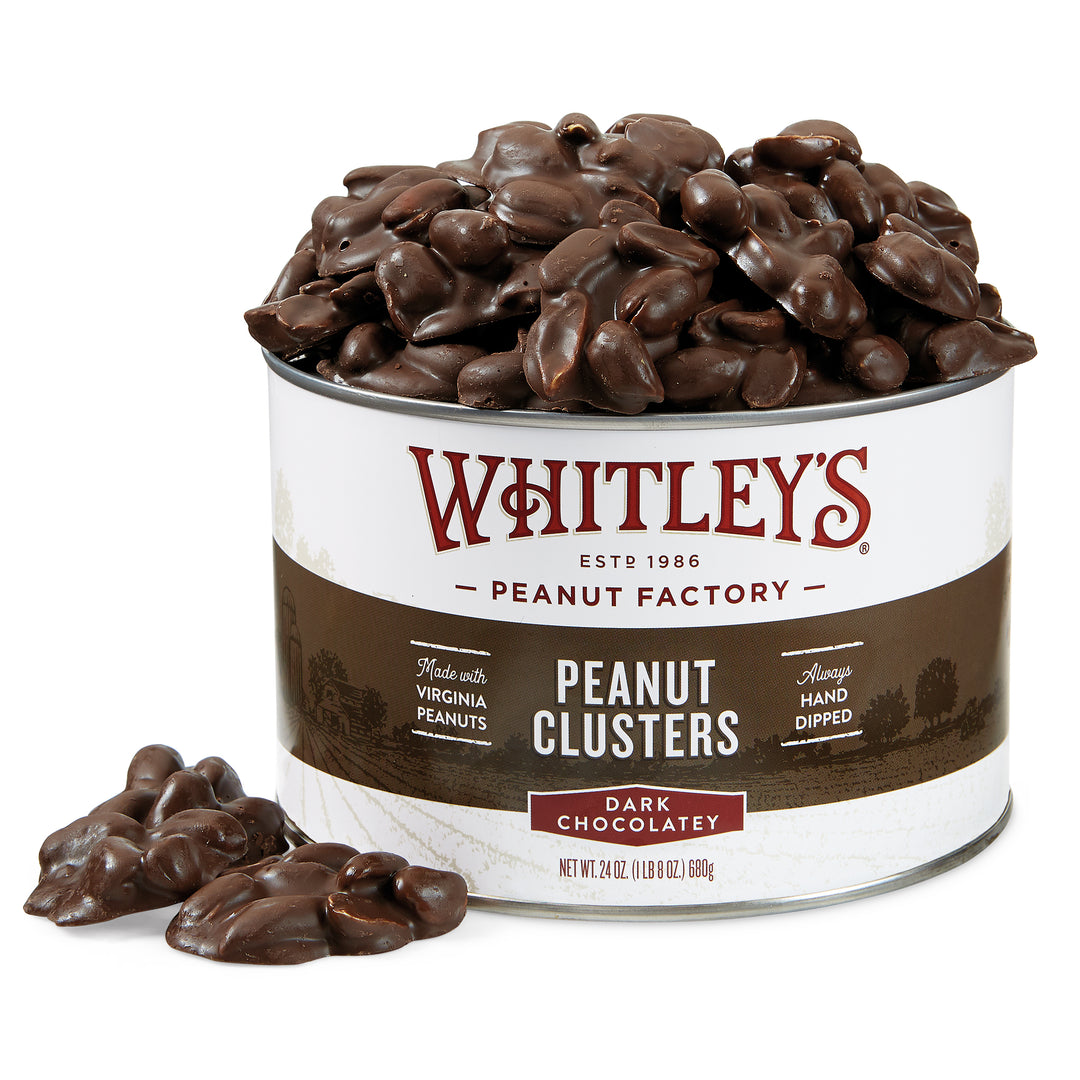 Case 12 - 24 oz. Tins Dark Chocolatey  Covered Peanut Clusters