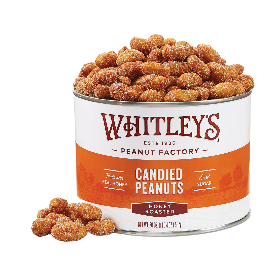 Case 12 - 20 oz. Tins Honey Roasted Virginia Peanuts