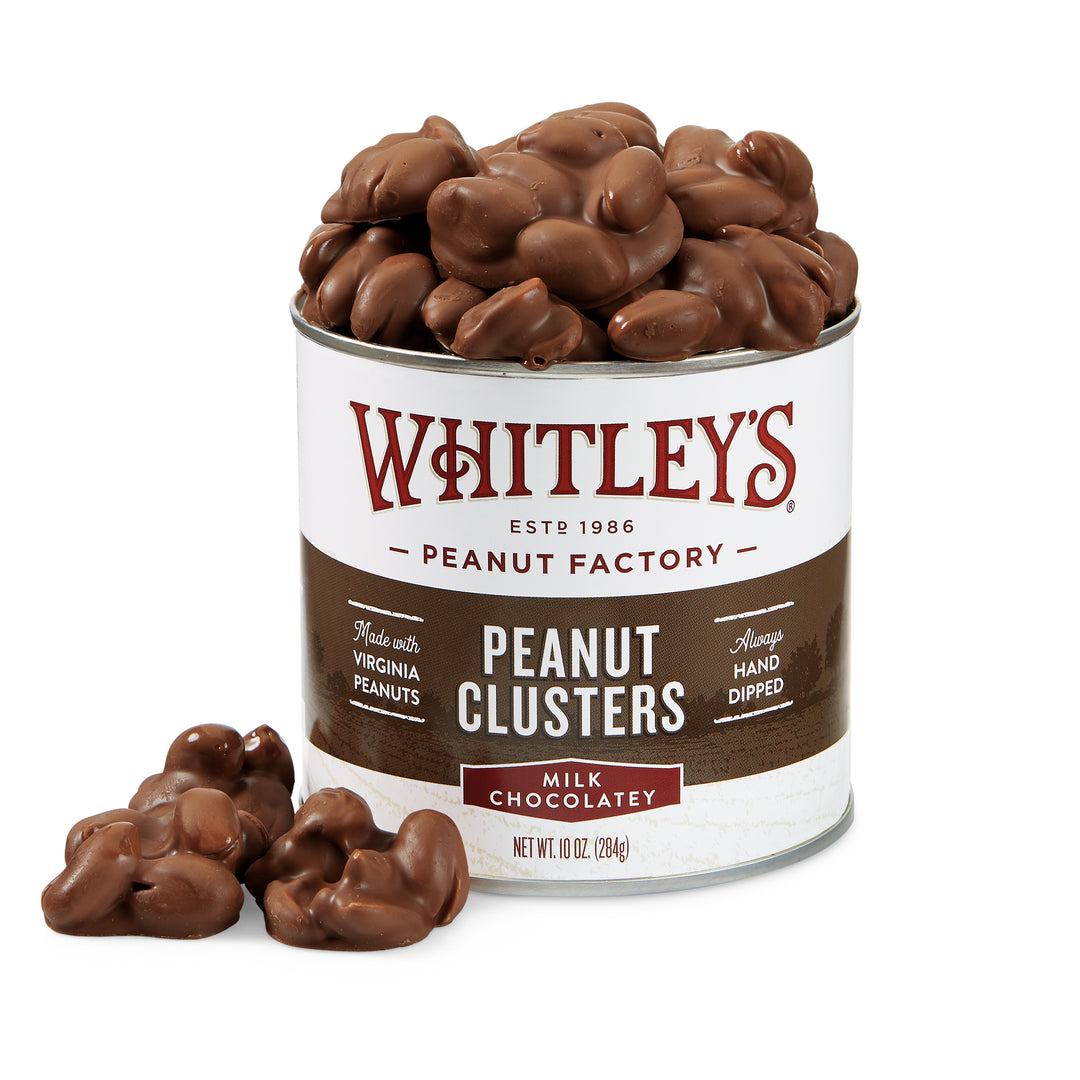Case 12 - 10 oz. Tins Milk Chocolatey Covered Peanut Clusters