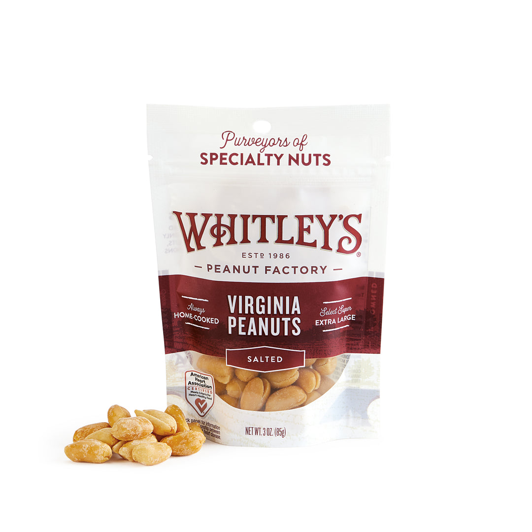 Case 40 - 3 oz. Pouch Bags "Home Cooked" Salted Virginia Peanuts
