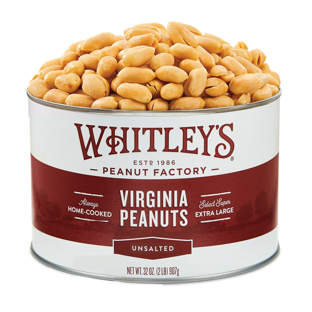 Case 12 - 32 oz. Tins UNsalted Virginia Peanuts