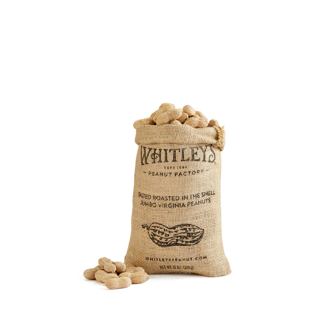 Case 12 -12 oz. Burlap Bag Salted Roasted-n-Shell Peanuts