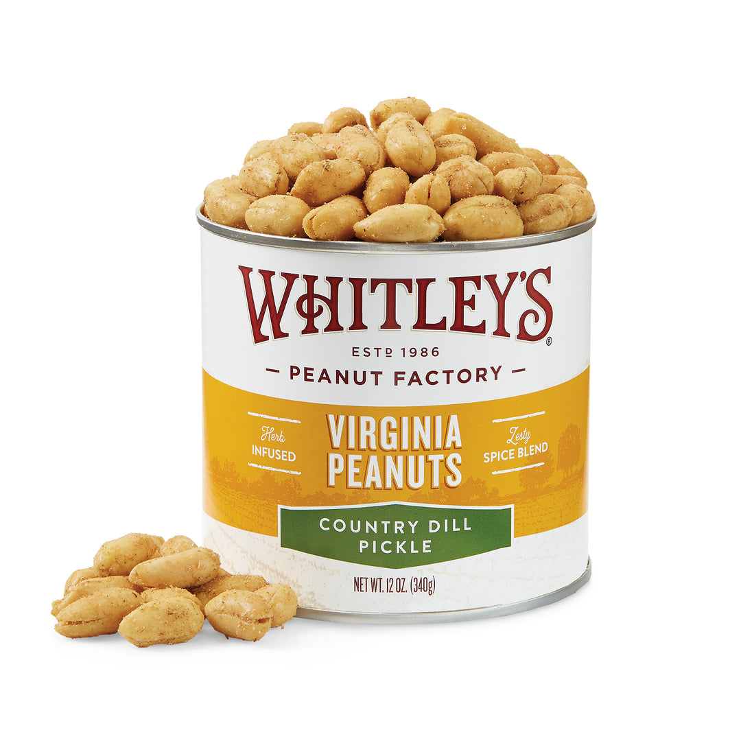 Case 12 - 12 oz. Tins Country Dill Virginia Peanuts