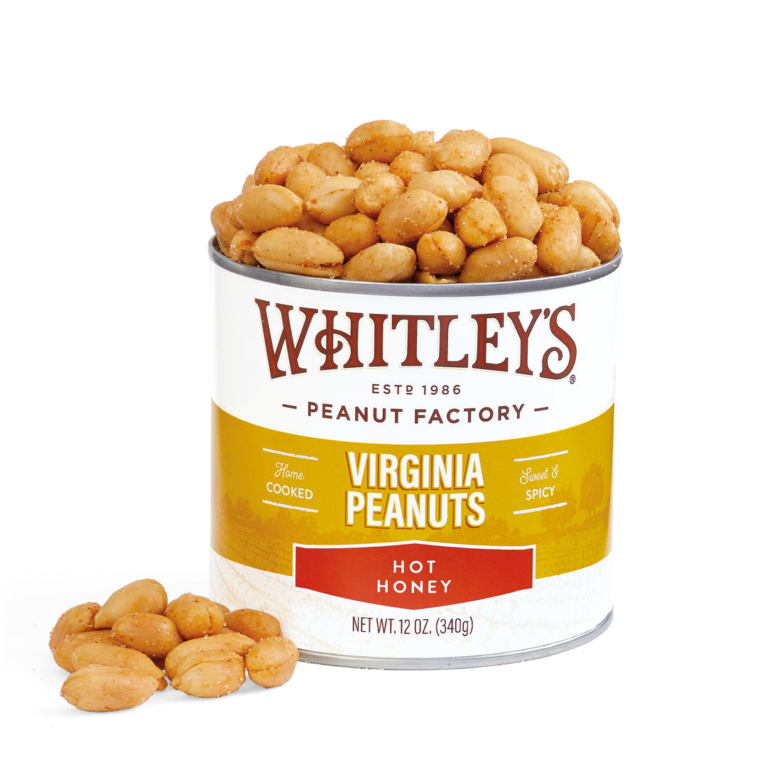 Case 12 - 12 oz. Tins Hot Honey Peanuts