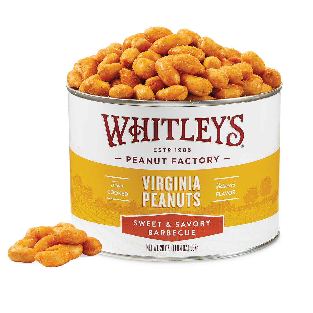 Case 12 - 20 oz. Tins Sweet & Savory Barbecue Virginia Peanuts