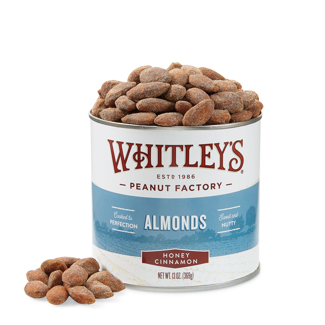 Case 12 - 12 oz. Tins Honey Cinnamon Almonds