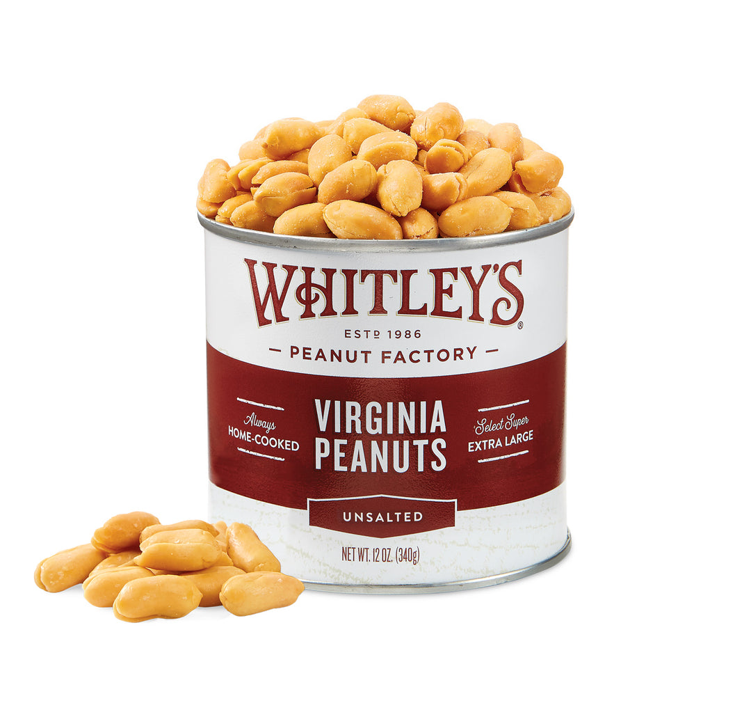 Case 12 - 12 oz. Tins UNsalted Virginia Peanuts