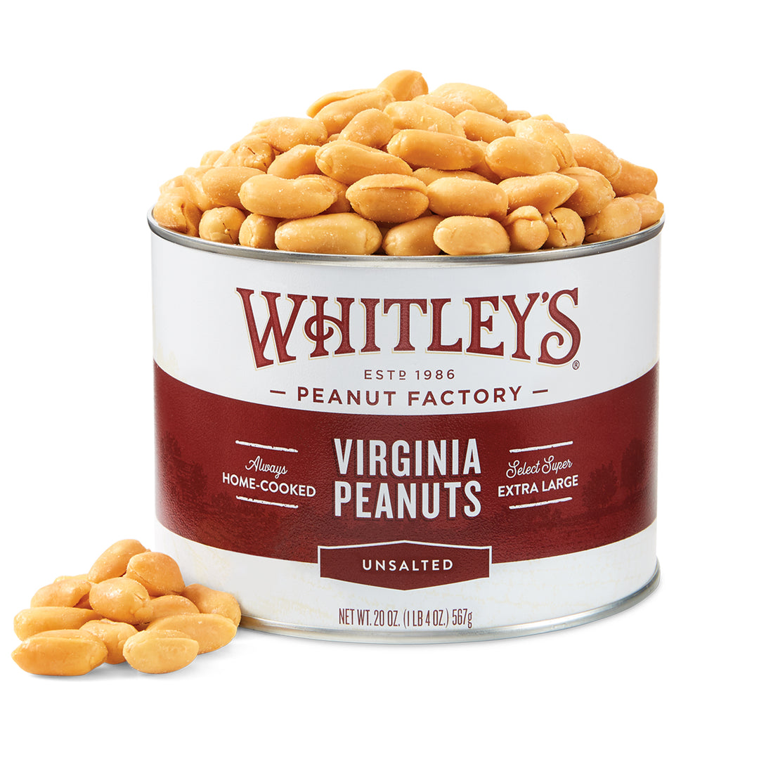 Case 12 - 20 oz. Tins UNsalted Virginia Peanuts