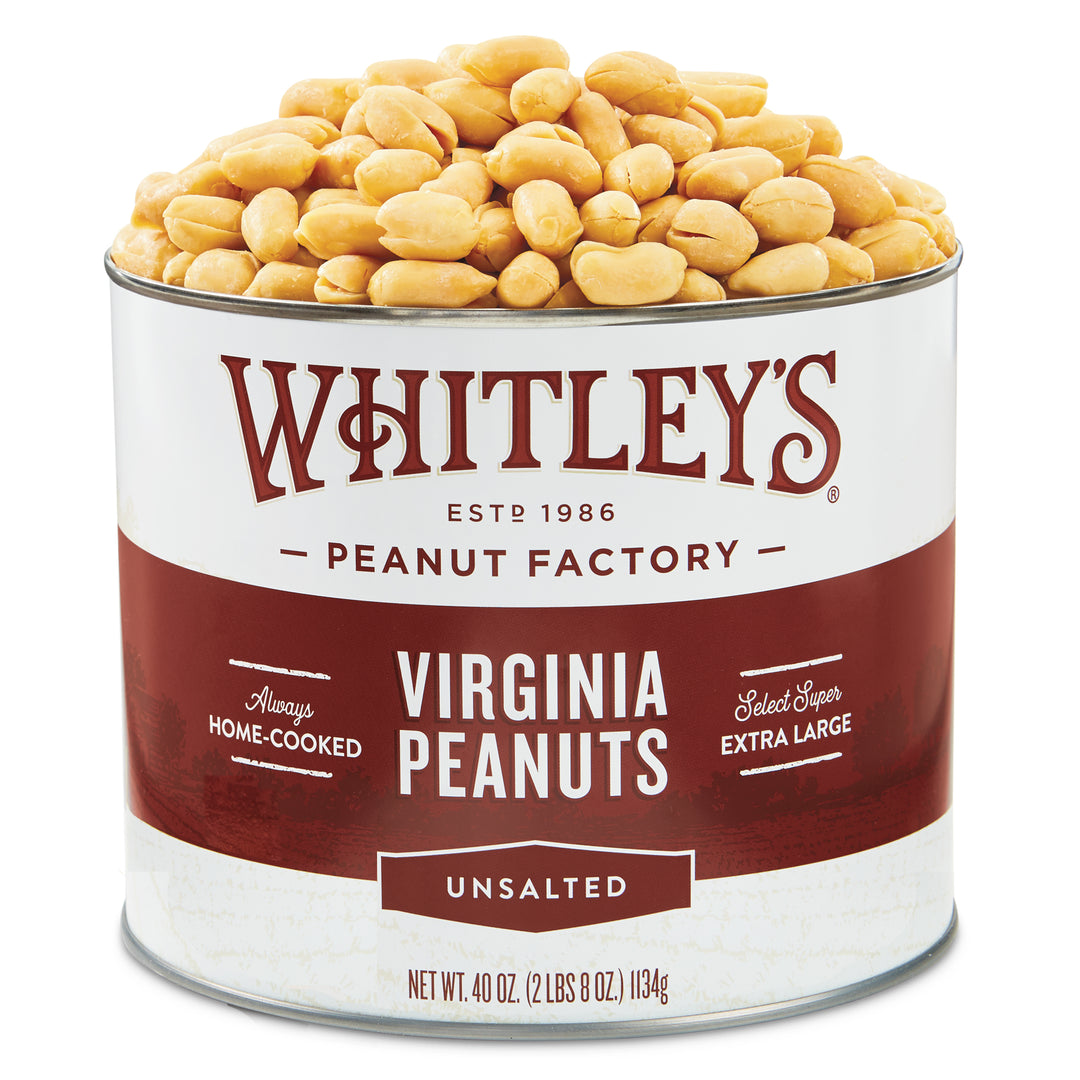 Case 8 - 40 oz. Tins UNsalted Virginia Peanuts